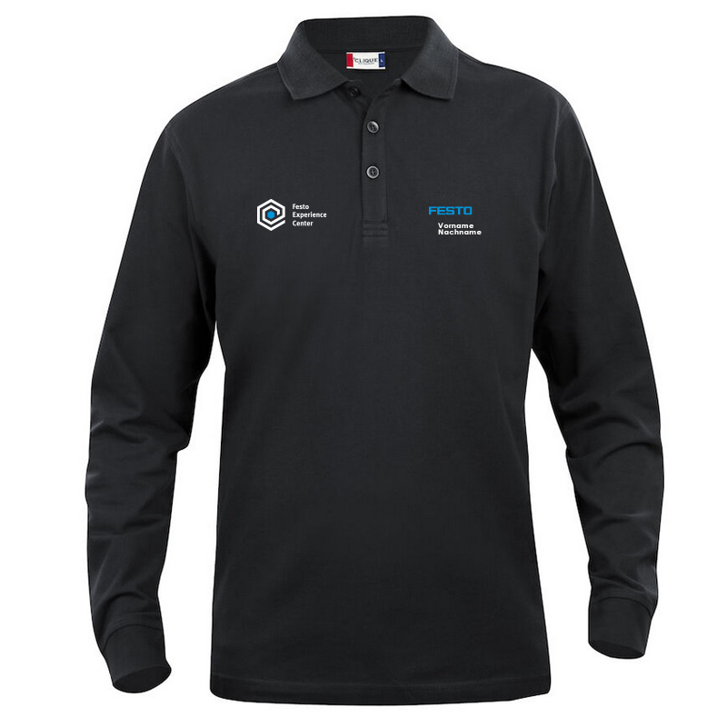 Langarmshirt Herren mit Logo Festo + FEC Logo + Personalisierung - Größe S