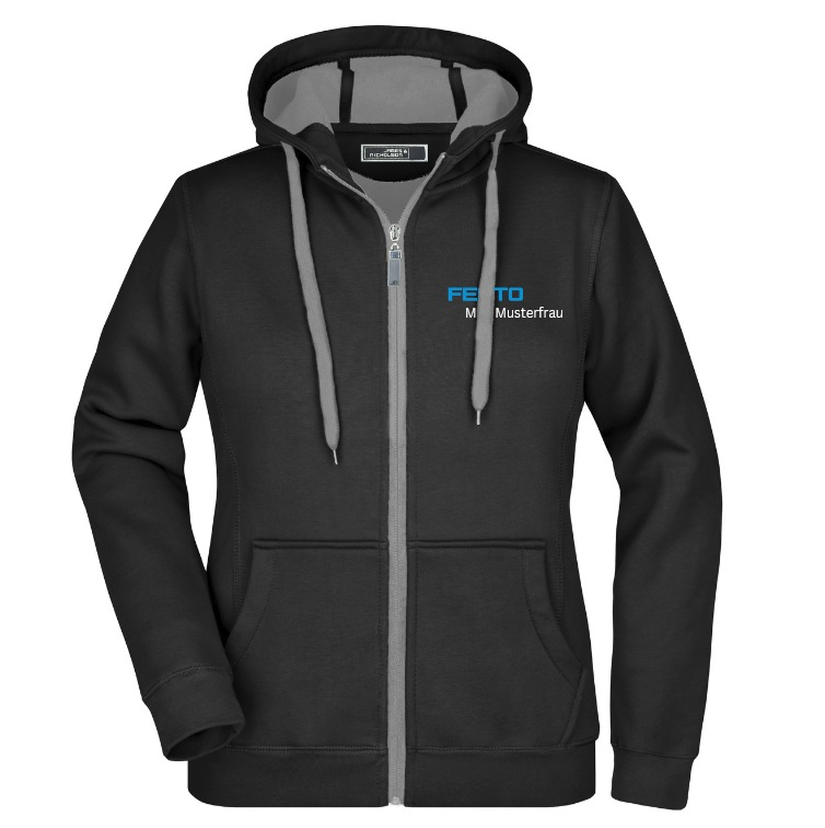 Damen Sweat-Jacken Festo Logo + Personalisierung Größe S