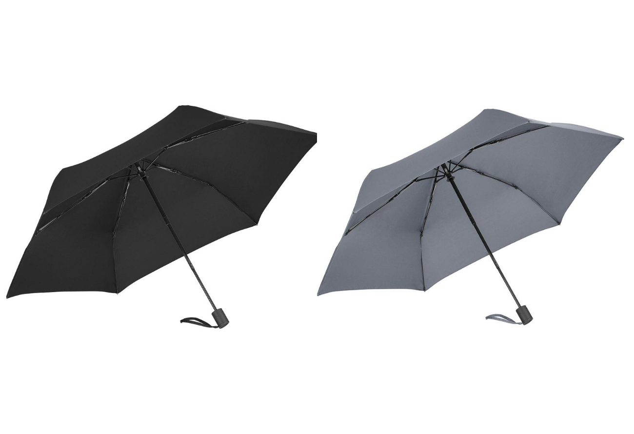 Mini-Taschenschirm grau und schwarz