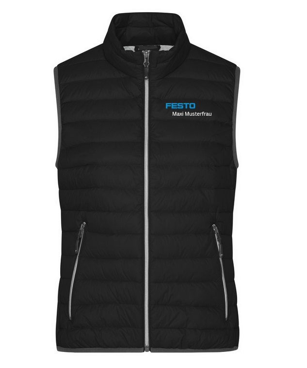 Damen Weste Festo Logo + Personalisierung Größe S