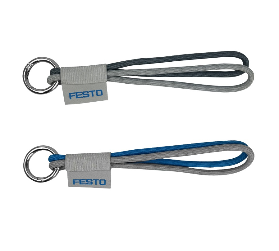 Doppel-Schlaufen Schlüsselanhänger grau/dunkelgrau