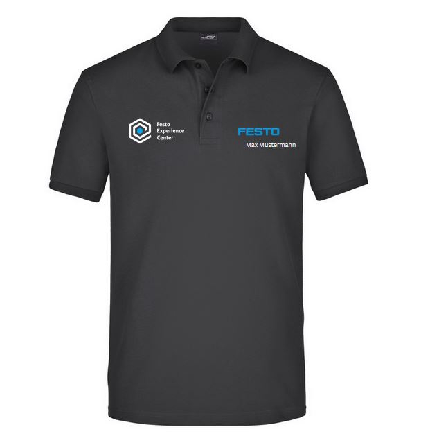 Poloshirt Herren mit Logo Festo + FEC Logo + Personalisierung Größe S